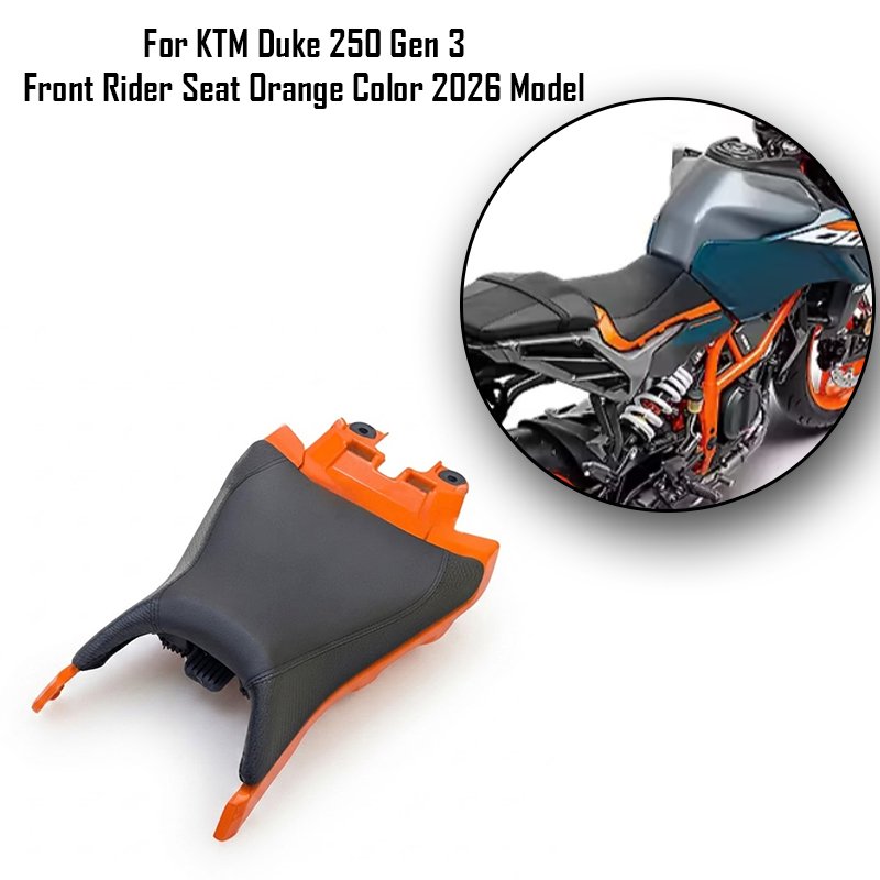 For KTM Duke 250 Gen 3 Front Rider Seat Orange Color 2026 Model