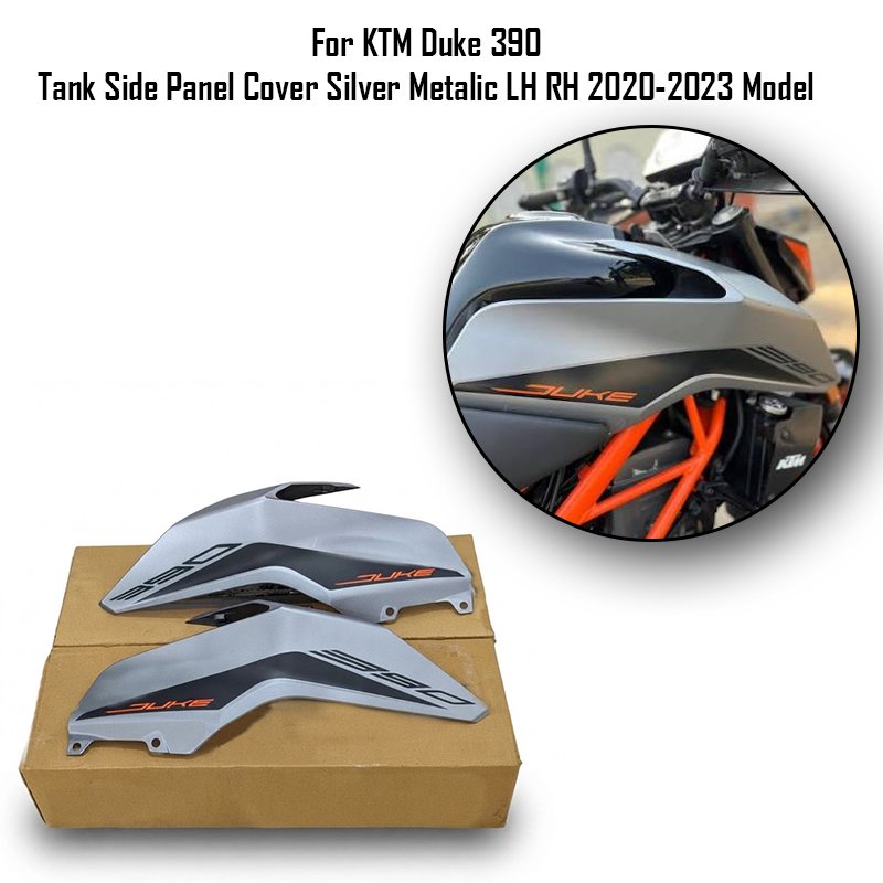 For KTM Duke 390 Tank Side Panel Cover Silver Metallic LH RH 2020-2023 Model